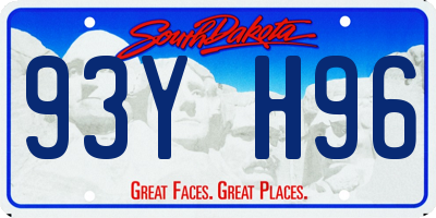 SD license plate 93YH96