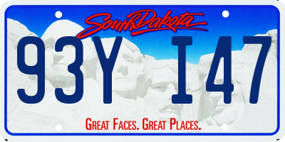 SD license plate 93YI47