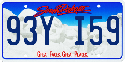 SD license plate 93YI59