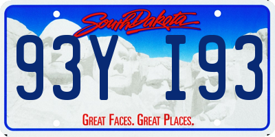 SD license plate 93YI93