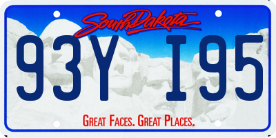 SD license plate 93YI95