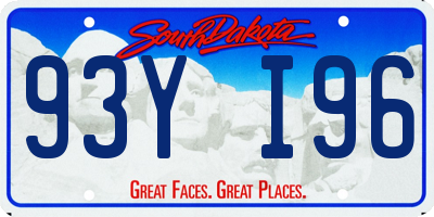 SD license plate 93YI96