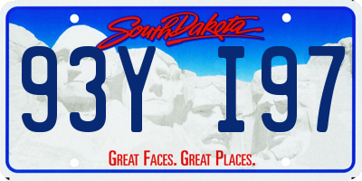 SD license plate 93YI97