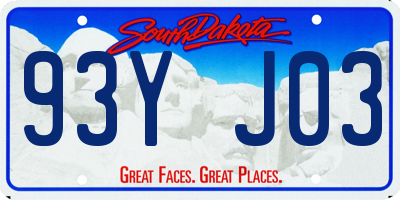 SD license plate 93YJ03