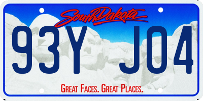 SD license plate 93YJ04