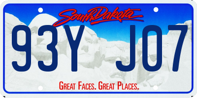 SD license plate 93YJ07