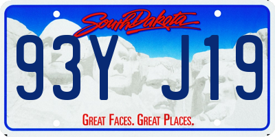 SD license plate 93YJ19