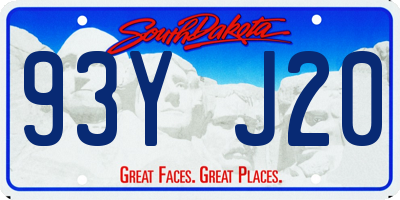 SD license plate 93YJ20