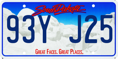 SD license plate 93YJ25
