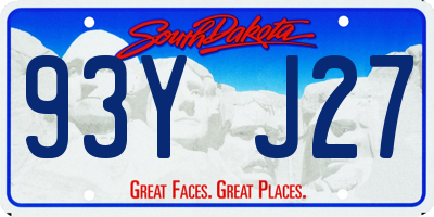 SD license plate 93YJ27