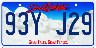 SD license plate 93YJ29