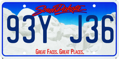 SD license plate 93YJ36