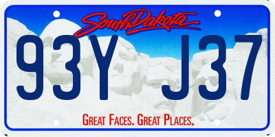SD license plate 93YJ37