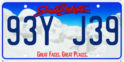 SD license plate 93YJ39