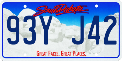 SD license plate 93YJ42