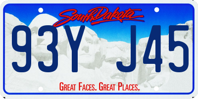 SD license plate 93YJ45