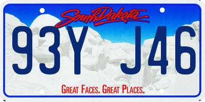 SD license plate 93YJ46