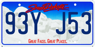 SD license plate 93YJ53