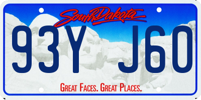 SD license plate 93YJ60