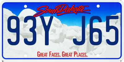 SD license plate 93YJ65