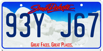 SD license plate 93YJ67