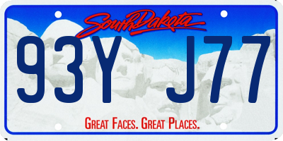 SD license plate 93YJ77