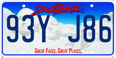 SD license plate 93YJ86