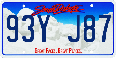 SD license plate 93YJ87