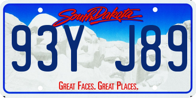SD license plate 93YJ89
