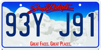 SD license plate 93YJ91
