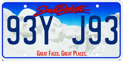 SD license plate 93YJ93