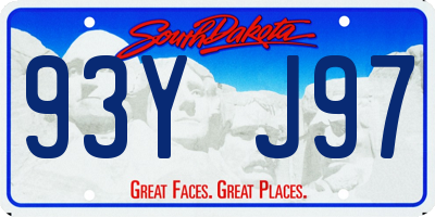 SD license plate 93YJ97