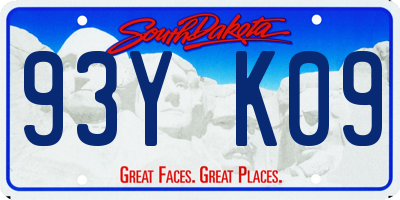 SD license plate 93YK09