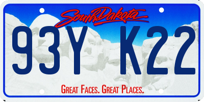 SD license plate 93YK22