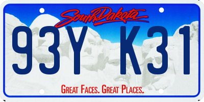 SD license plate 93YK31