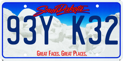 SD license plate 93YK32