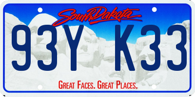 SD license plate 93YK33