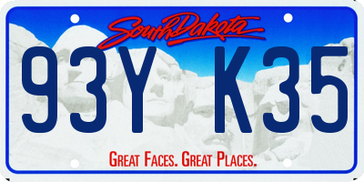 SD license plate 93YK35