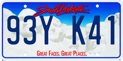 SD license plate 93YK41