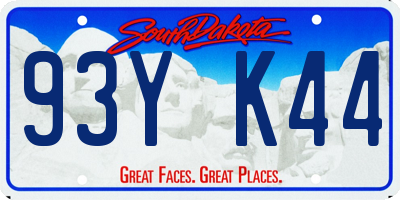 SD license plate 93YK44