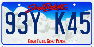 SD license plate 93YK45