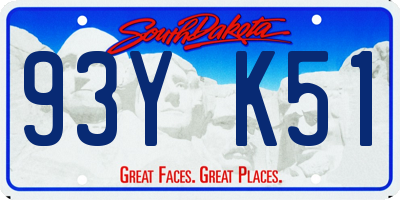 SD license plate 93YK51