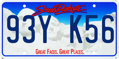 SD license plate 93YK56