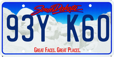 SD license plate 93YK60