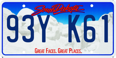 SD license plate 93YK61