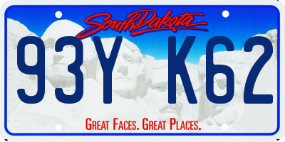SD license plate 93YK62