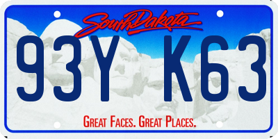 SD license plate 93YK63