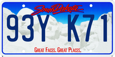 SD license plate 93YK71