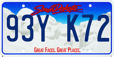 SD license plate 93YK72