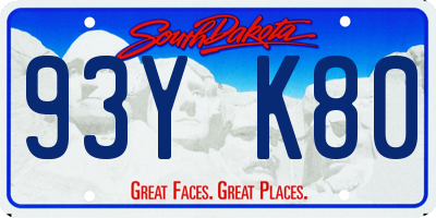 SD license plate 93YK80